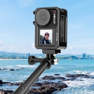  PULUZ alumínium cage, keret vakupapucs foglalattal DJI Osmo Action 4/3 akciókamerákhoz (PU928B)-4