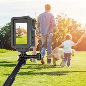  PULUZ alumínium cage, keret vakupapucs foglalattal DJI Osmo Action 4/3 akciókamerákhoz (PU928B)-2