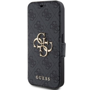 Original GUESS fliptok 4G Metal Logo GUBKP15L4GMGGR iPhone 15 Pro szürke tok