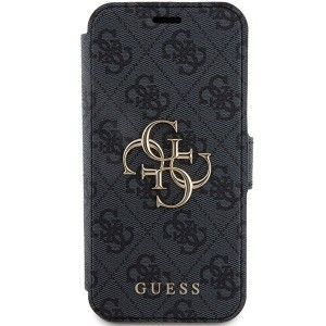 Original GUESS fliptok 4G Metal Logo GUBKP15L4GMGGR iPhone 15 Pro szürke tok