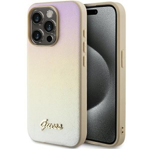 Original Case GUESS keménytok Saffiano Iridescent Script GUHCP15XPSAIRSD iPhone 15 Pro Max arany tok