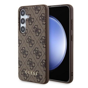 Original GUESS tok - kemény tok 4G Metal Gold Logo GUOHCSA55G4GFBR Samsung Galaxy A55 barna