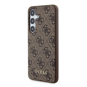 Original GUESS tok - kemény tok 4G Metal Gold Logo GUOHCSA55G4GFBR Samsung Galaxy A55 barna