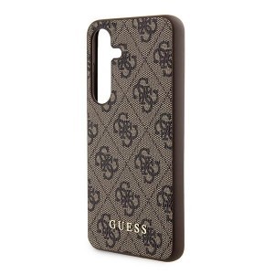 Original GUESS tok - kemény tok 4G Metal Gold Logo GUOHCSA55G4GFBR Samsung Galaxy A55 barna