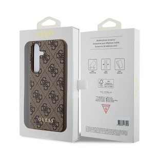 Original GUESS tok - kemény tok 4G Metal Gold Logo GUOHCSA55G4GFBR Samsung Galaxy A55 barna