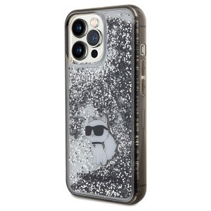 Original Pouch KARL LAGERFELD hardcase Liquid Glitter Choupette KLHCP13LLKCNSK iPhone 13 Pro tok