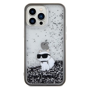 Original Pouch KARL LAGERFELD hardcase Liquid Glitter Choupette KLHCP13LLKCNSK iPhone 13 Pro tok