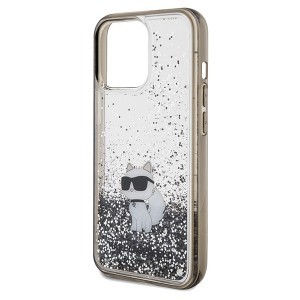 Original Pouch KARL LAGERFELD hardcase Liquid Glitter Choupette KLHCP13LLKCNSK iPhone 13 Pro tok