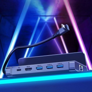 Choetech M50 HUB Steam Deck-hez USB-C - USB-C PD/USB-A/HDMI/RJ45 - Szürke