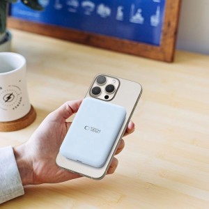 Tech-Protect LifeMag PB10 Powerbank MagSafe funkcióval 5000mAh 15W USB-C port - kék + USB-C kábel-6