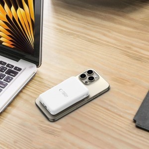 Tech-Protect LifeMag PB31 Powerbank MagSafe kompatibilis 10000mAh 15W USB-C / USB-A / beépített USB-C / Lightning kábelekkel - fehér-3