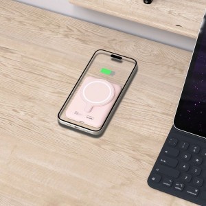 Tech-Protect LifeMag PB10 Powerbank MagSafe 5000mAh 15W USB-C port - rózsaszín + USB-C kábel-6