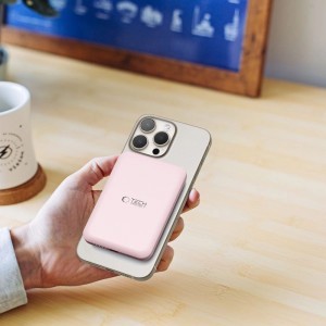 Tech-Protect LifeMag PB10 Powerbank MagSafe 5000mAh 15W USB-C port - rózsaszín + USB-C kábel-7