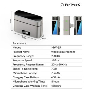 JMARY MW-15 USB-C vezeték nélküli mikrofon-3