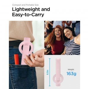 Spigen S570W Bluetooth-os selfie bot és MagSafe tripod - rózsaszín-13