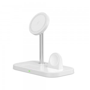 Tech-Protect QI15W-A22 induktív MagSafe töltő 3in1 MagSafe állvánnyal okostelefonhoz / Apple Watch-hoz / AirPods-hoz - fehér-1