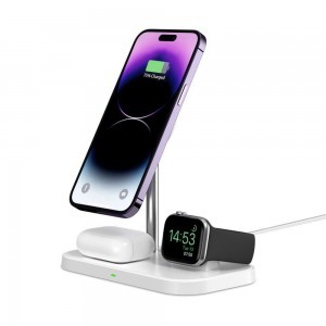 Tech-Protect QI15W-A22 induktív MagSafe töltő 3in1 MagSafe állvánnyal okostelefonhoz / Apple Watch-hoz / AirPods-hoz - fehér-4