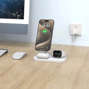 Tech-Protect QI15W-A22 induktív MagSafe töltő 3in1 MagSafe állvánnyal okostelefonhoz / Apple Watch-hoz / AirPods-hoz - fehér-5