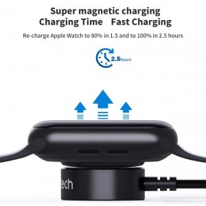 Choetech T319 MFI 5W vezeték nélküli töltő Apple Watch + USB-C kábel - fekete