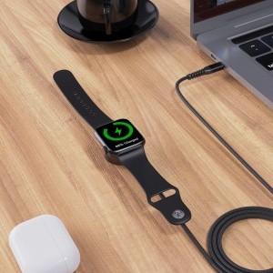 Choetech T319 MFI 5W vezeték nélküli töltő Apple Watch + USB-C kábel - fekete