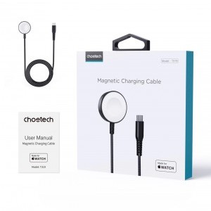 Choetech T319 MFI 5W vezeték nélküli töltő Apple Watch + USB-C kábel - fekete