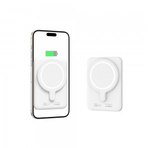 Tech-Protect LifeMag PB10 Powerbank MagSafe-val 5000mAh 15W USB-C port - fehér + USB-C kábel-2