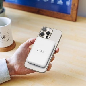 Tech-Protect LifeMag PB10 Powerbank MagSafe-val 5000mAh 15W USB-C port - fehér + USB-C kábel-6