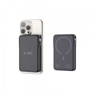 Tech-Protect LifeMag PB31 Powerbank MagSafe kompatibilis 10000mAh 15W USB-C / USB-A / beépített USB-C / Lightning kábelek - fekete-5