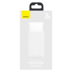 Baseus Bipow gyors töltésű power bank 10000mAh 20W fehér (Overseas Edition) + USB-A - Micro USB kábel 0.25m fehér (PPBD050502)-14