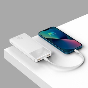 Baseus Bipow gyors töltésű power bank 10000mAh 20W fehér (Overseas Edition) + USB-A - Micro USB kábel 0.25m fehér (PPBD050502)-11