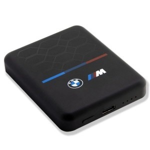 BMW Induktív Powerbank BMPBMS3K22PGVK 5W 3000mAh + kábel fekete/fekete M Collection MagSafe-2