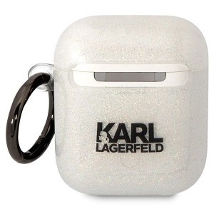 Karl Lagerfeld KLA2HNKCTGT Airpods 1/2 tok átlátszó Gliter Karl&Choupette