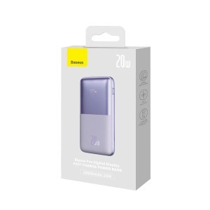 Baseus Bipow Pro Power Bank 10000mAh 20W Lila USB Type A - USB Type C 3A 0.3m Kábel (PPBD040205)