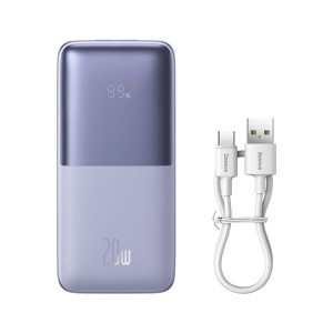 Baseus Bipow Pro Power Bank 10000mAh 20W Lila USB Type A - USB Type C 3A 0.3m Kábel (PPBD040205)