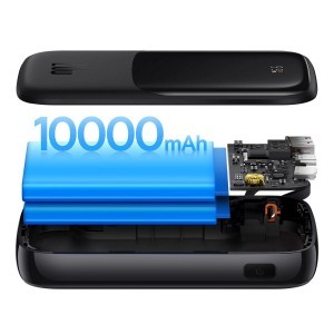 Powerbank 10000mAh 20W Baseus Qpow Pro Overseas Edition + USB-C 3A kábel - Fekete