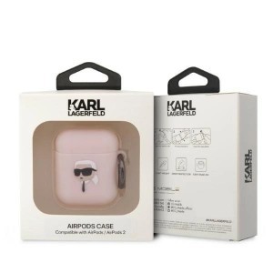 Karl Lagerfeld KLA2RUNIKP AirPods 1/2 tok pink/pink Szilikon Karl Head 3D