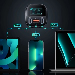 Acefast autós töltő 101W 2x USB Type C / USB, PPS, Power Delivery, Quick Charge 4.0, AFC, FCP fekete (B5)