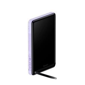 Baseus Magnetic Bracket Vezeték Nélküli Gyors Töltésű Powerbank 10000mAh 20W Lila (Xiaobai sorozatú gyors töltő Kábellel USB-C - USB-C, 60W (20V/3A), 50cm Fehér)