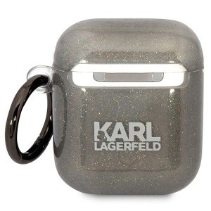 Karl Lagerfeld KLA2HNKCTGK Airpods 1/2 fekete/fekete Gliter Karl&Choupette tok