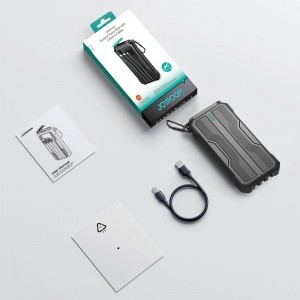 Powerbank 10000mAh Joyroom JR-L016 beépített USB-C/micro USB/Lightning kábelekkel - fekete