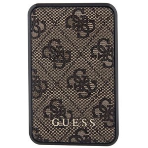 Guess Powerbank 18W GUPB10DP4GEGW 10000mAh barna/barna 4G Bőr Fém Logó-1