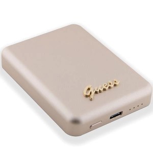 Guess MagSafe Metal Script Logo indukciós powerbank 5W 3000mAh - arany-3