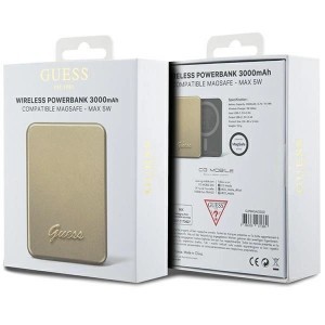 Guess MagSafe Metal Script Logo indukciós powerbank 5W 3000mAh - arany-4