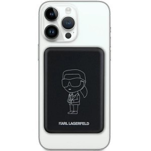 Karl Lagerfeld NFT Outline Ikonik MagSafe 5000mAh indukciós powerbank - fekete