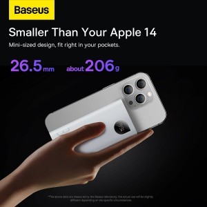 Baseus Adaman2 powerbank digitális kijelzővel 2x USB-A / 1x USB-C 10000mAh 30W - fehér