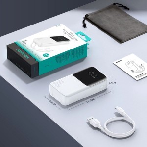 Mini power bank beépített kábelekkel Joyroom JR-PBC06 30W 10000mAh - fehér