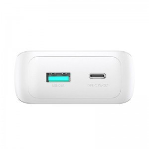 Joyroom JR-PBC07 20000mAh 30W mini powerbank beépített USB-C és Lightning kábelekkel - fehér