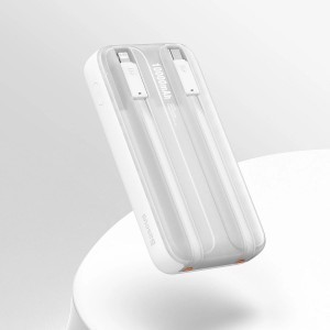 Baseus Comet Series powerbank kijelzővel 10000mAh 22.5W - fehér + USB-A - USB-C kábel