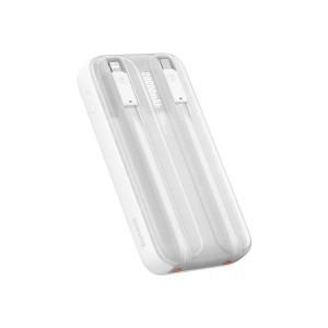 Baseus Comet Series powerbank kijelzővel 20000mAh 22.5W - fehér + USB-A / USB-C kábel