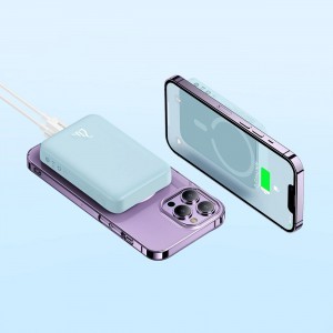 Baseus Magnetic Mini indukciós power bank 10000mAh 20W - kék + USB-C - USB-C kábel